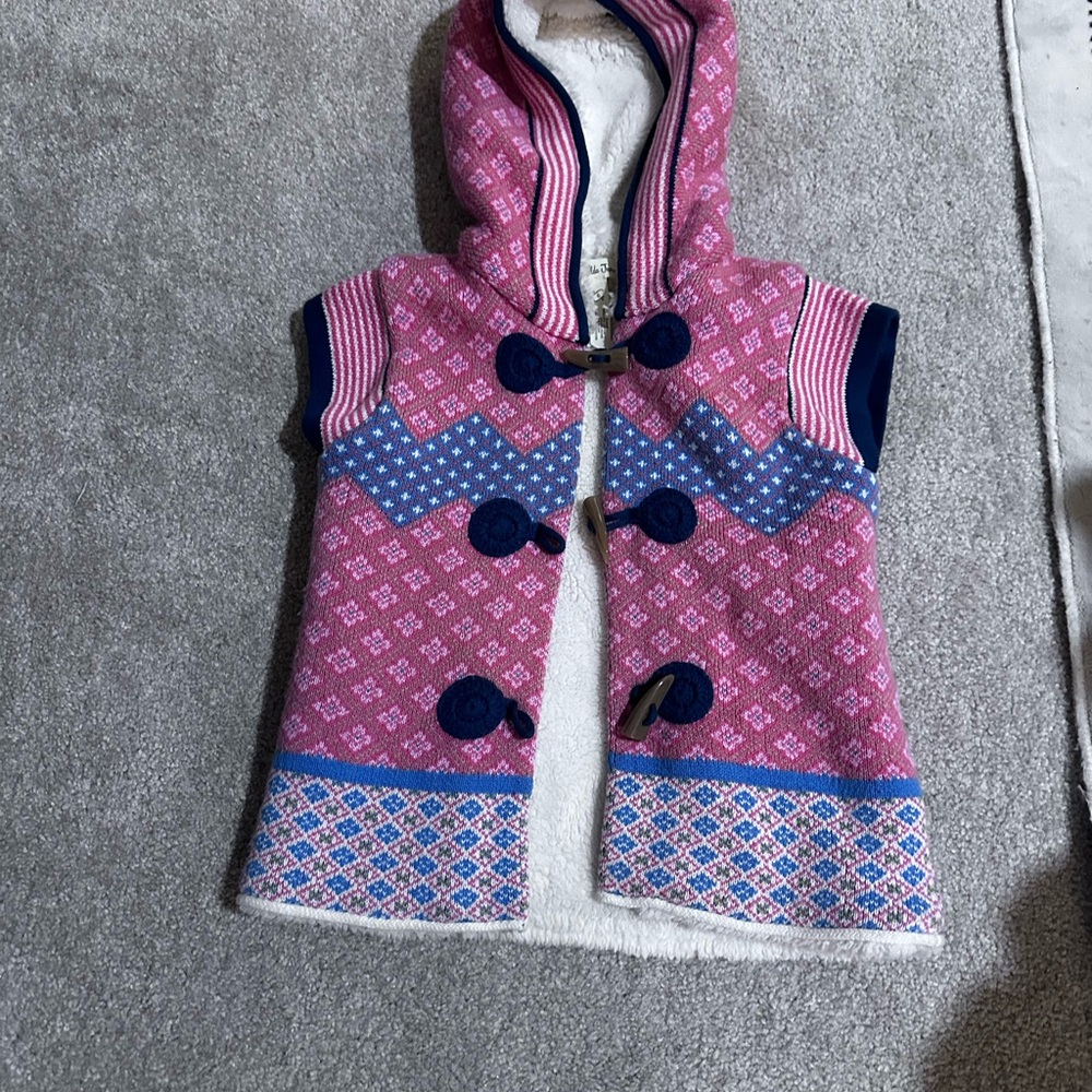 Matilda Jane Pink and Navy Hooded Vest
